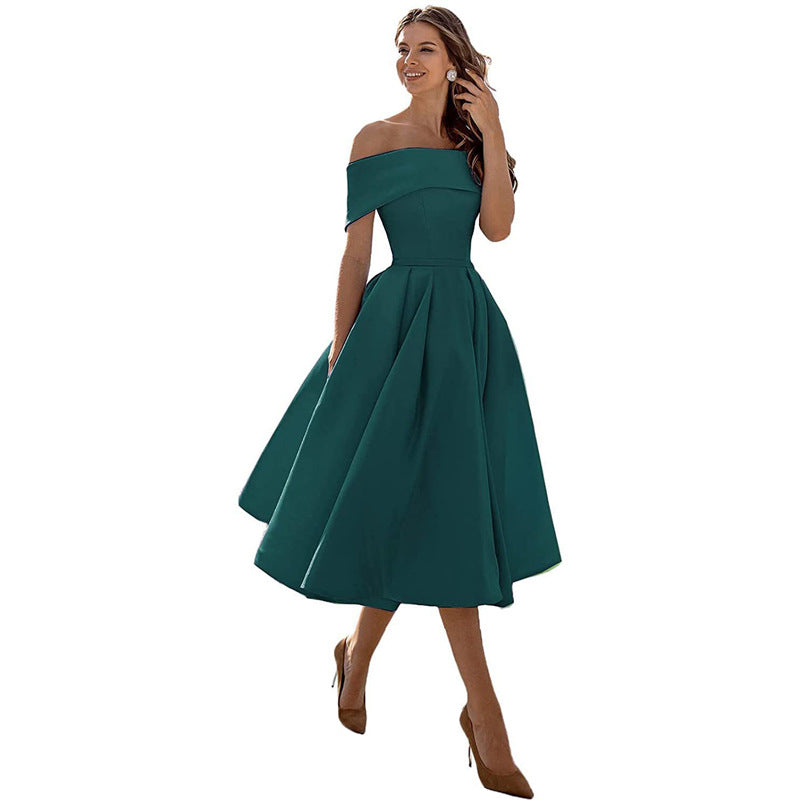 Elegant Off-Shoulder A-Line Dress