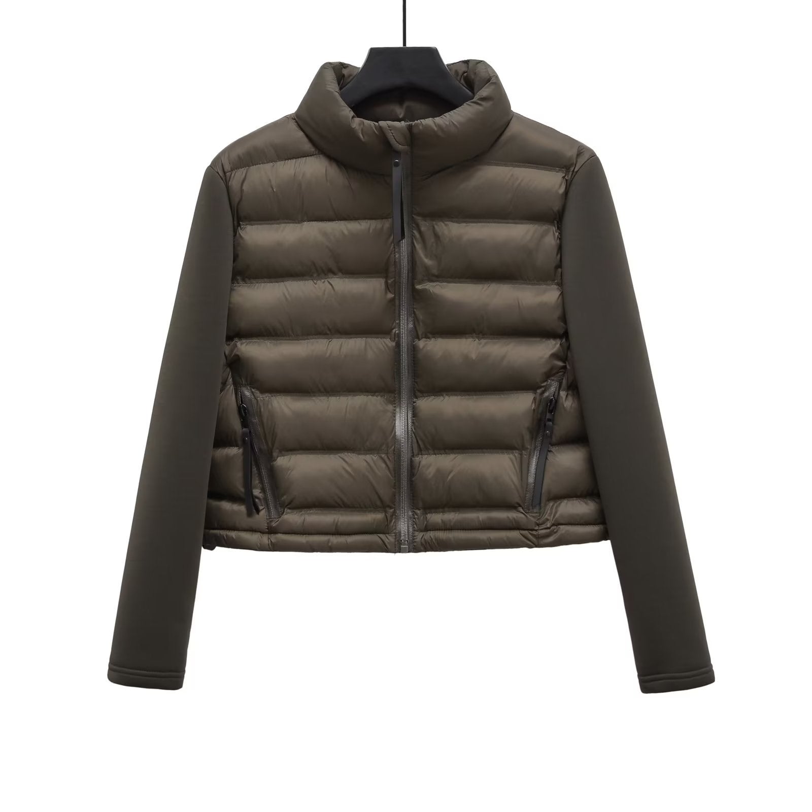 Notched Neckline Winter Puff Coat