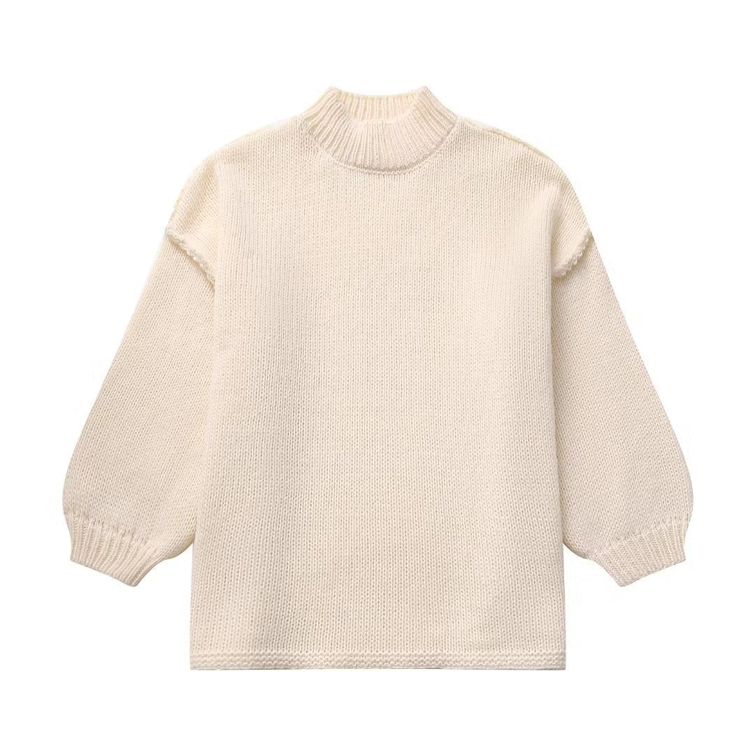 Women’s Knit Sweater - Chunky Textured Fabric - Oversized Fit - Long Sleeve Cozy Style