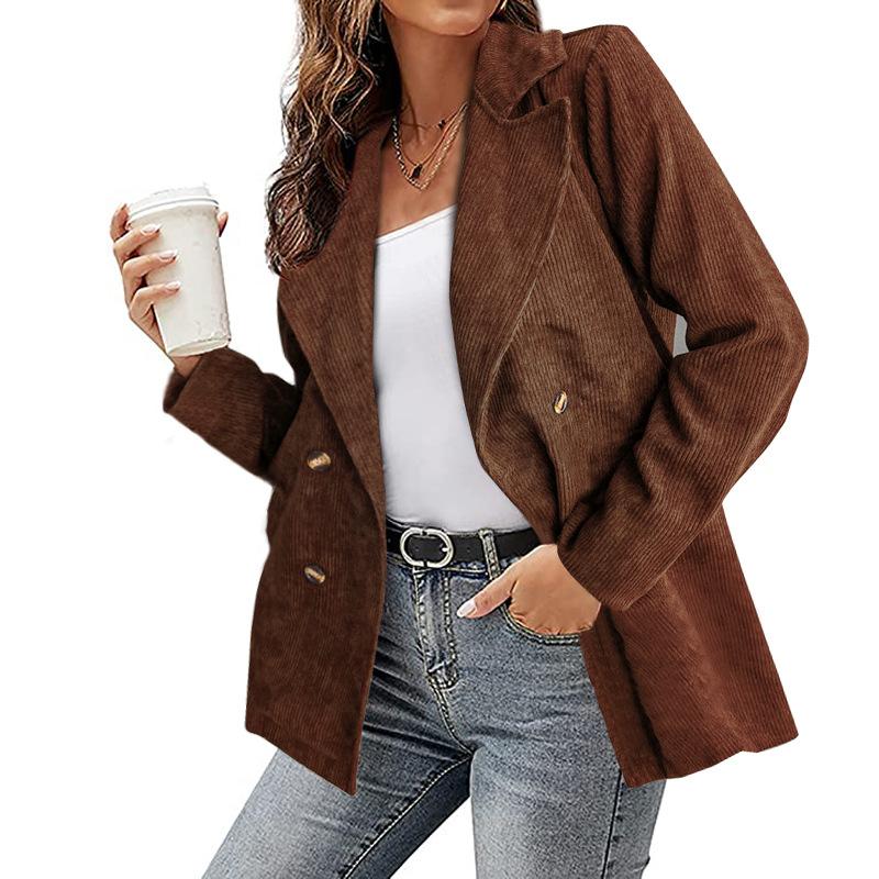Women's winter lapel blazer with buttons