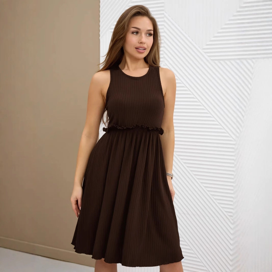 Waist Tie A-Line Midi Dress