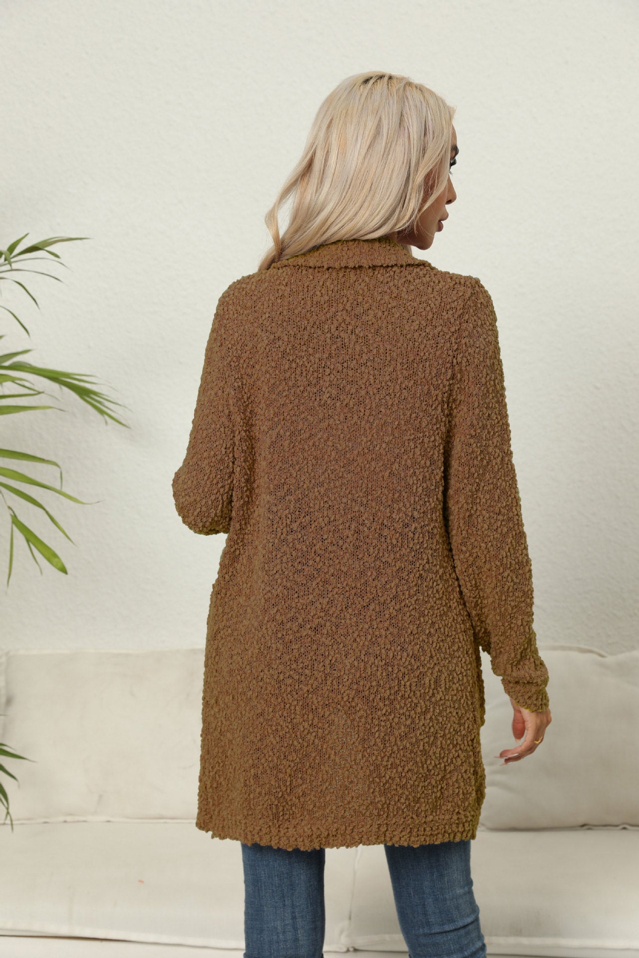 Women's long open front cardigan