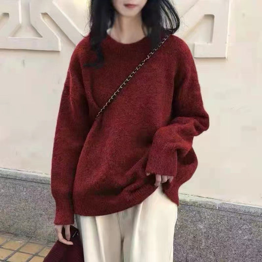 Oversized Mohair Texture Pullover Sweater