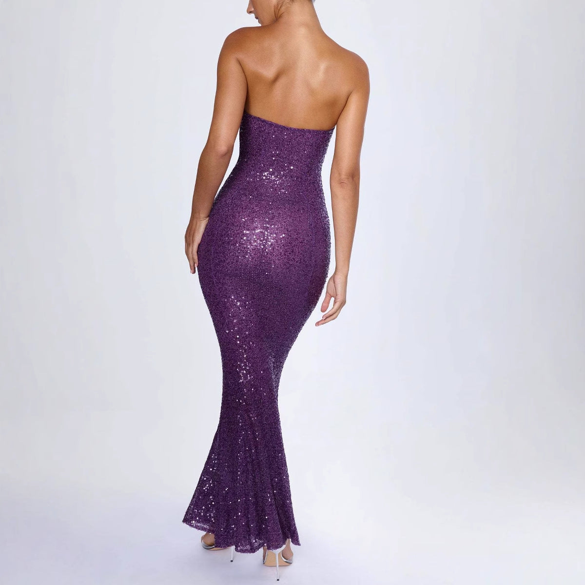 Women’s Evening Gown – Strapless Sequin – Slim Fit – Mermaid Silhouette – Full Length
