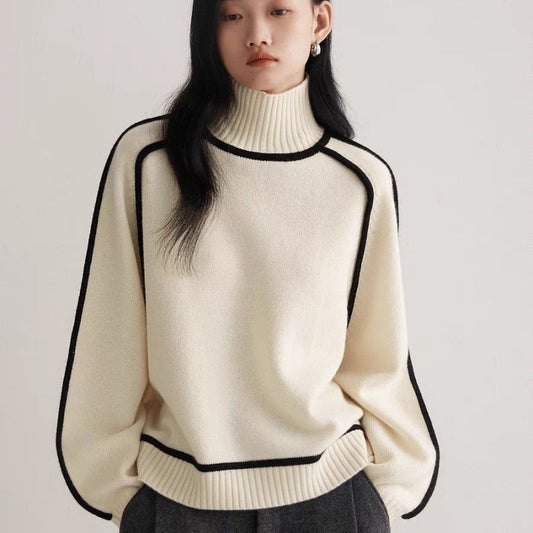 Three-Dimensional Striped Knit Sweater