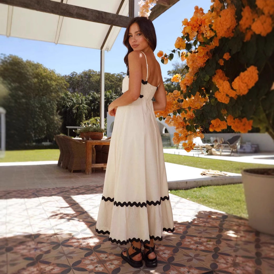 Women’s Maxi Dress – Lightweight Cotton – A-Line Fit – Strapless with Spaghetti Straps