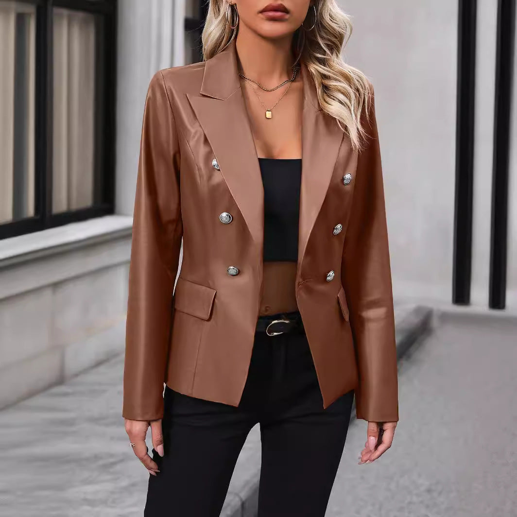 Women’s Suit Jacket – Tailored Fit – Double-Breasted – Notched Lapel – Formal Wear