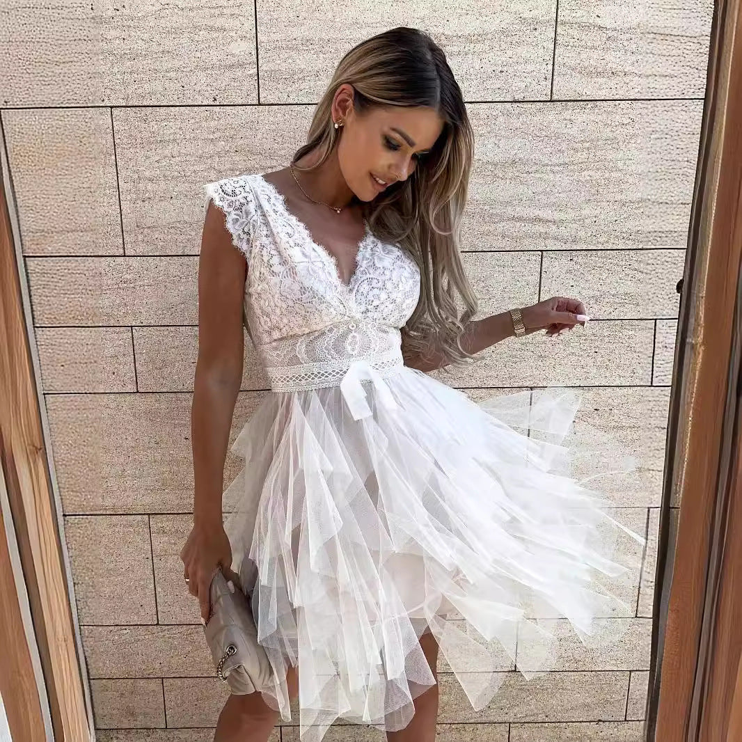 Lace Bodice A-Line Party Dress