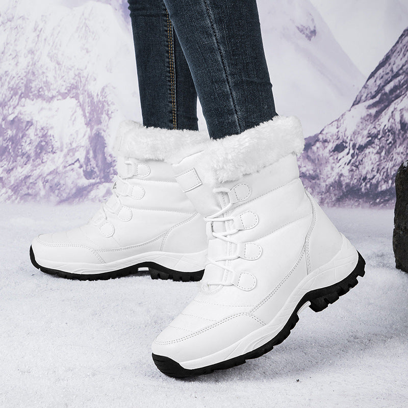 Women’s Boots - Mid-Calf Length - Quilted Stitching - Faux Fur Lined