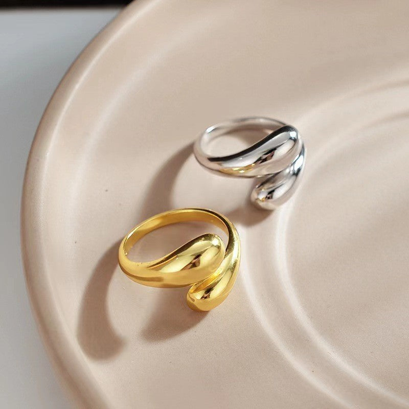 Double Ball Bead Stainless Steel Ring