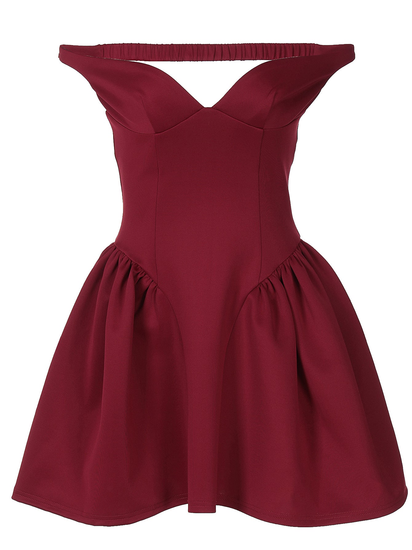 Women’s Cocktail Dress – Slim Fit – Off Shoulder – Deep V Neck – Flare Dress
