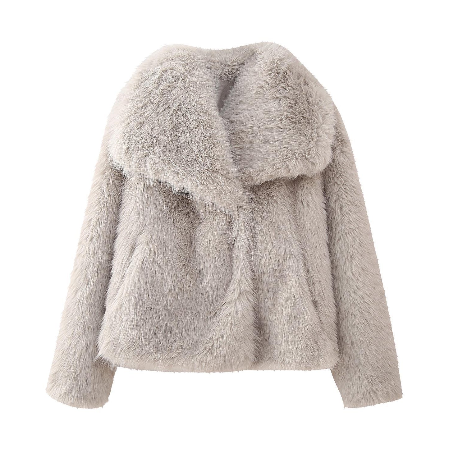 Women's fluffy faux fur short coat