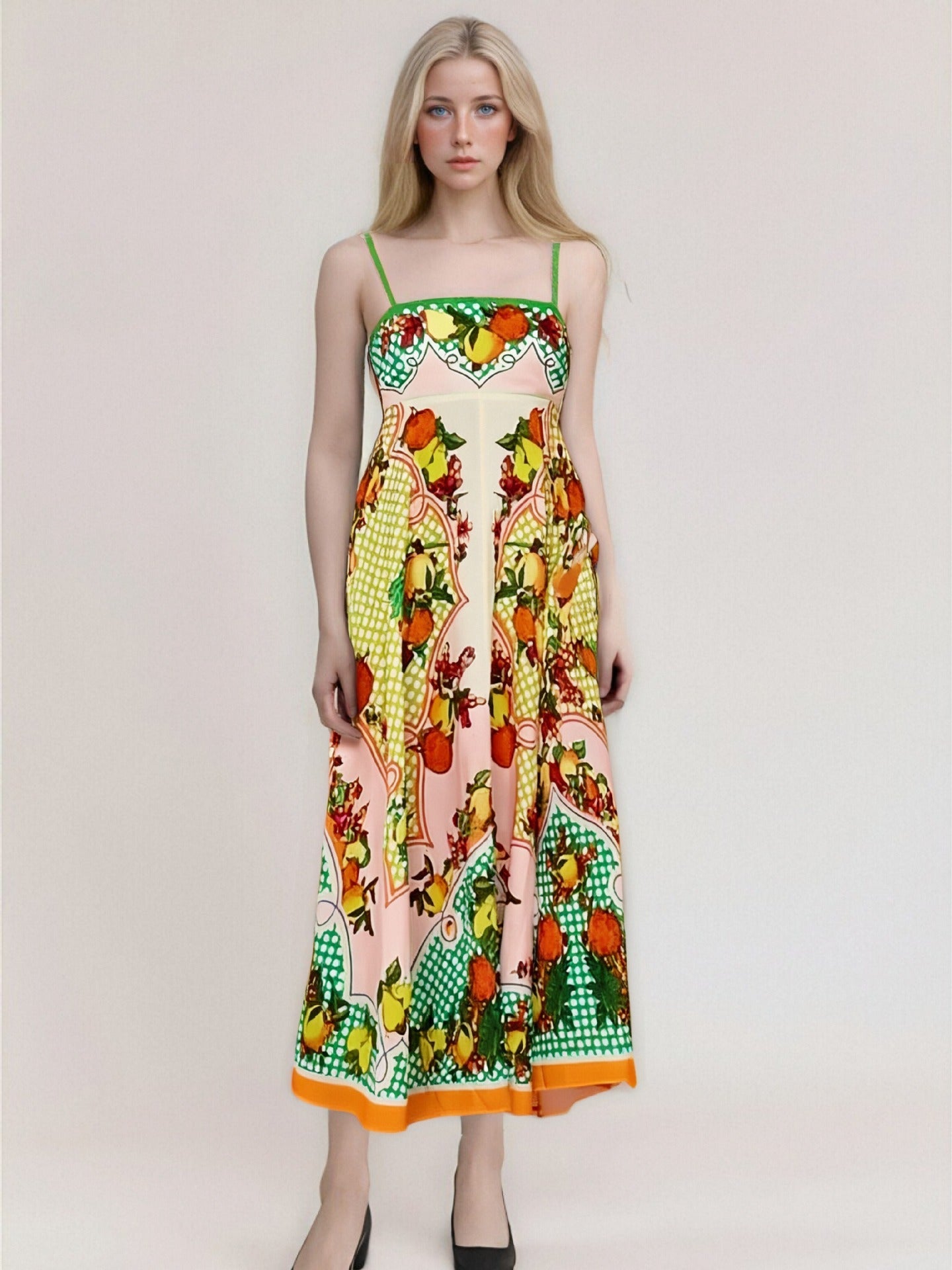 Women’s Maxi Dress – Strapless Abstract Print – Flowy Fit – Lightweight Fabric