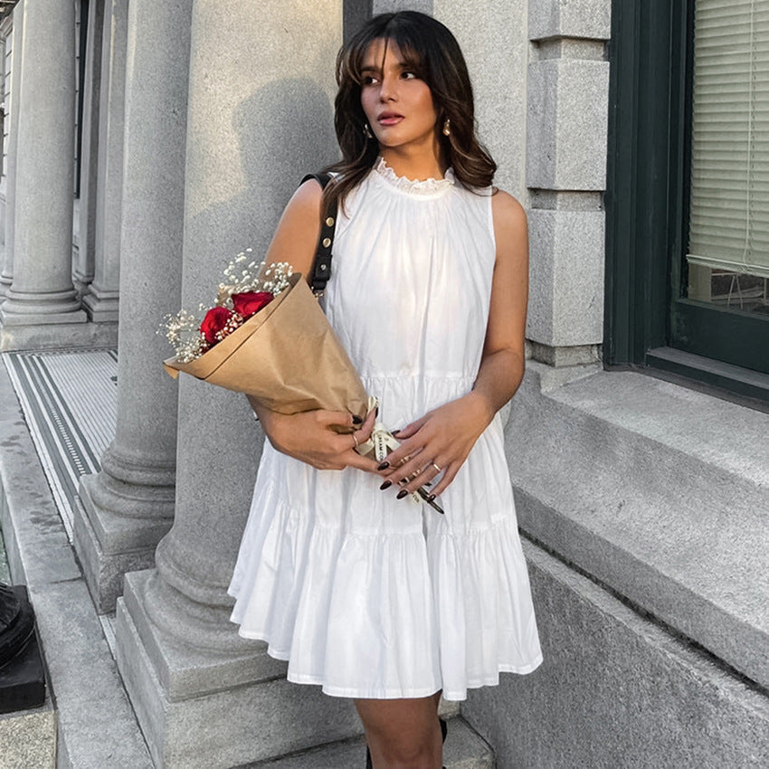 Women's A-Line Dress - Sleeveless Loose Fit - Tiered Hem - Lightweight Casual Wear