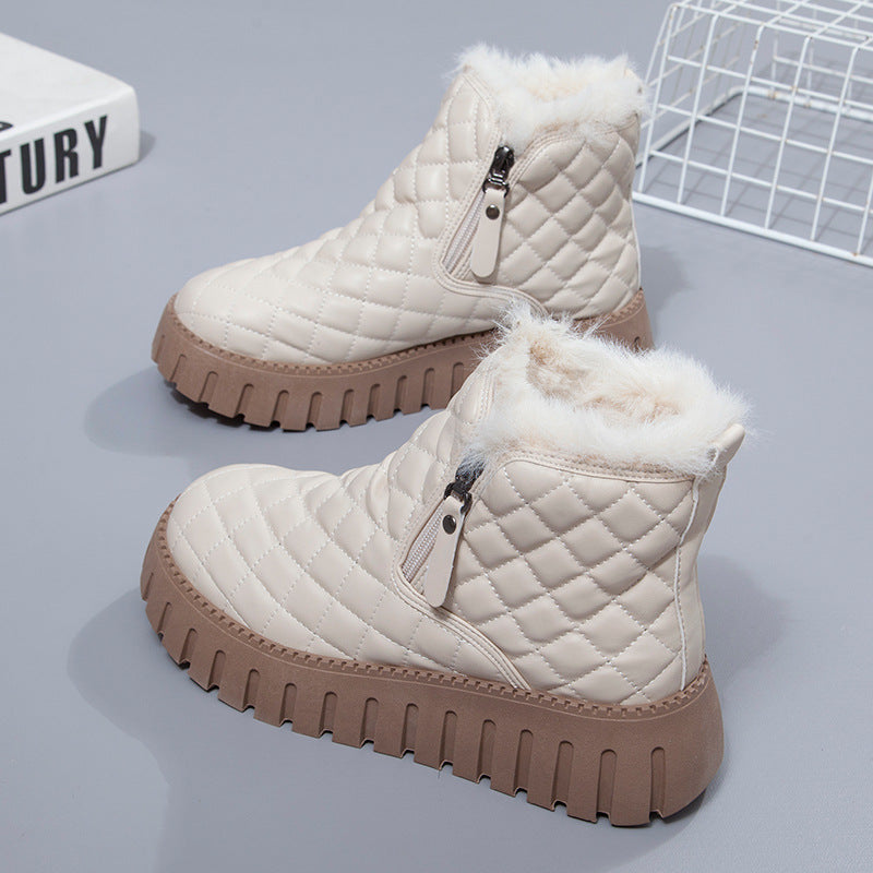 Women's casual fleece thickened winter boots