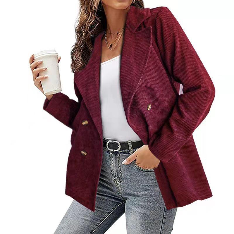 Women's winter lapel blazer with buttons