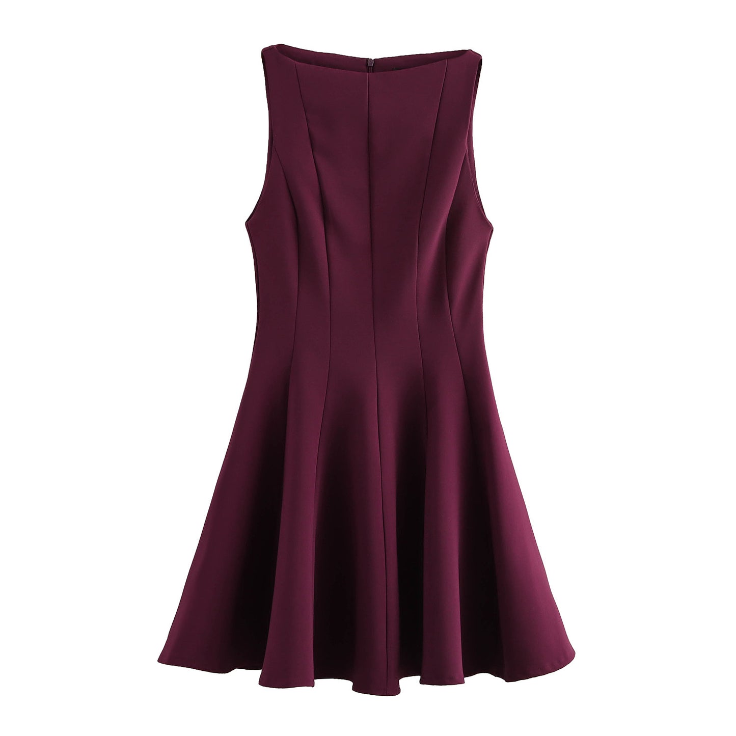 Women’s Sleeveless Dress – Slim Fit A-Line – Round Neck – Mini Length – Soft Fabric