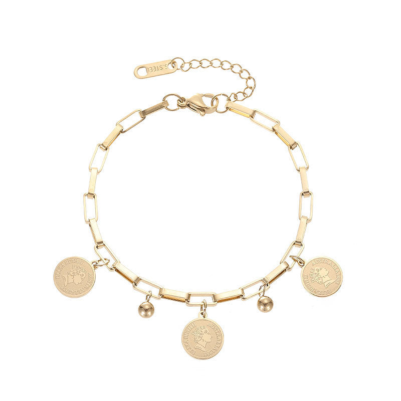 Adjustable Chain Link Charm Bracelet