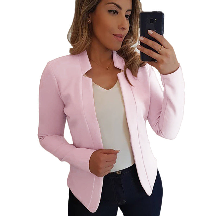 Women's solid color cardigan jacket