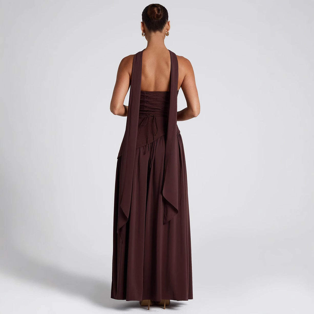 Strapless Flowy Fitted Evening Dress