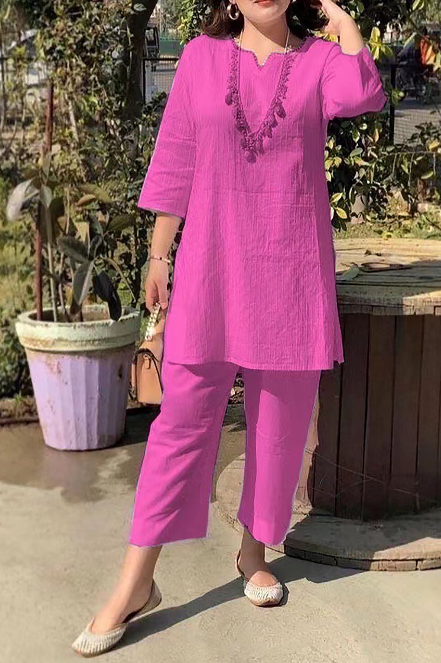 Helena - cozy 3/4 sleeve top and pants set