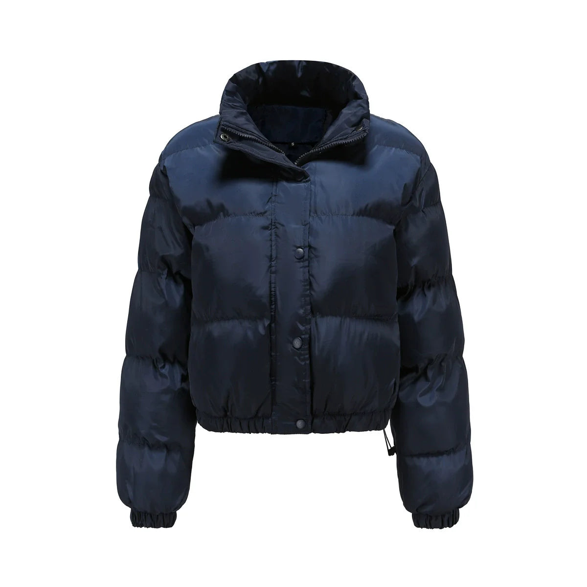 Women’s Puffer Jacket – Oversized Fit – Quilted Padding – High Collar – Cropped Hem