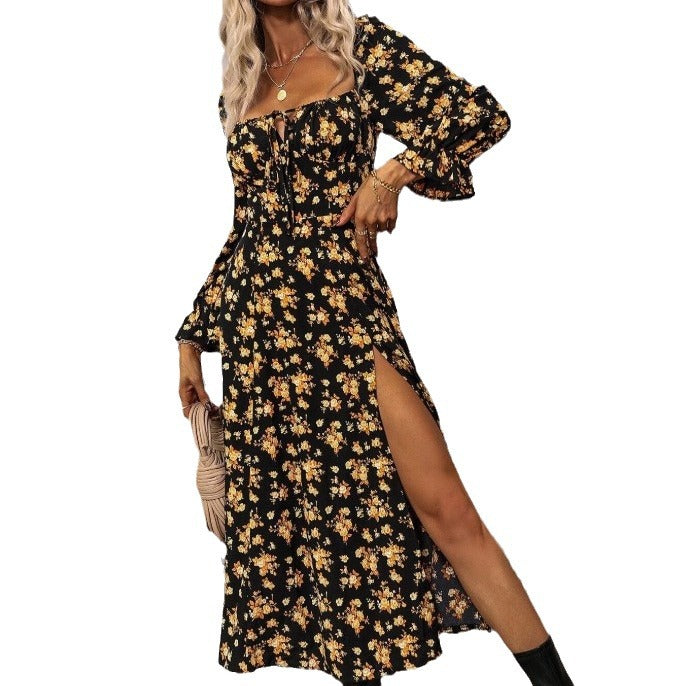 Floral Print Off-Shoulder Midi Dress