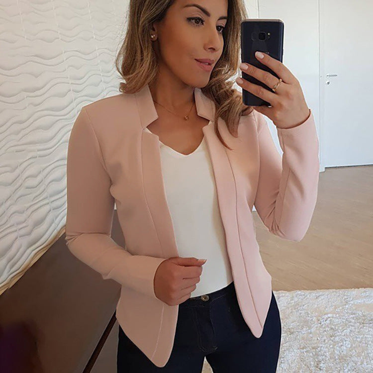 Women's solid color cardigan jacket