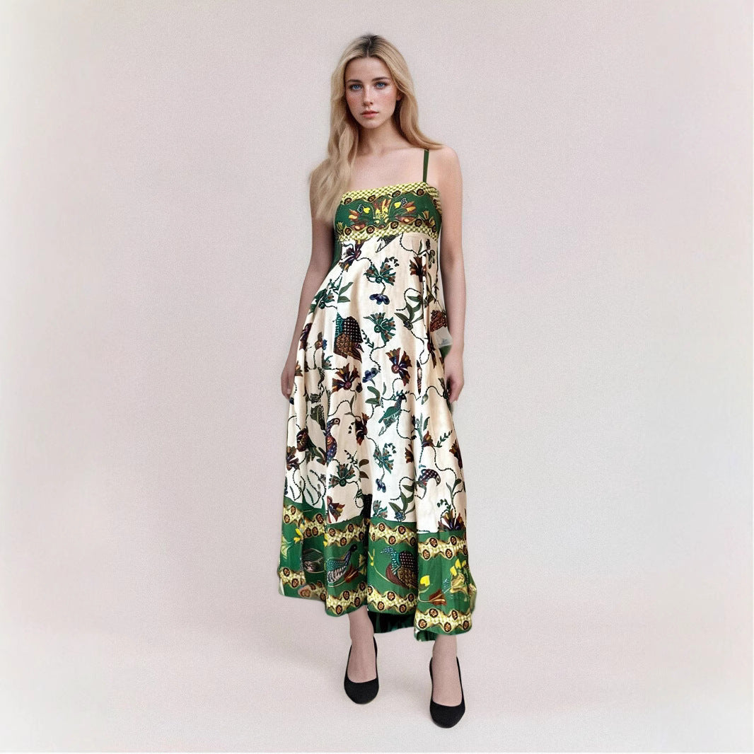 Women’s Maxi Dress – Strapless Abstract Print – Flowy Fit – Lightweight Fabric