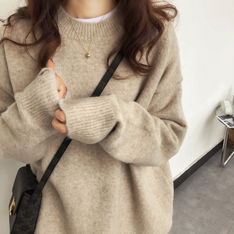 Oversized Mohair Texture Pullover Sweater