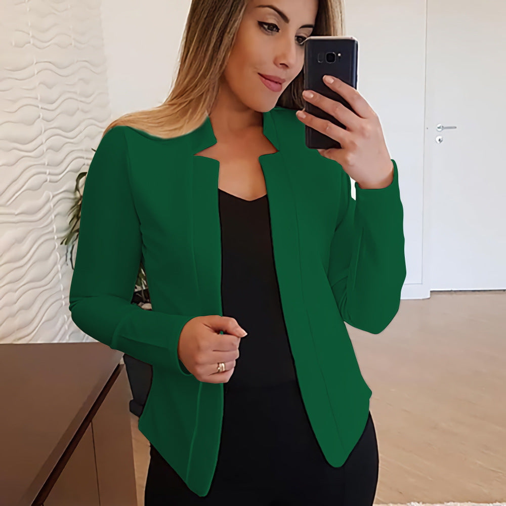 Women's solid color cardigan jacket