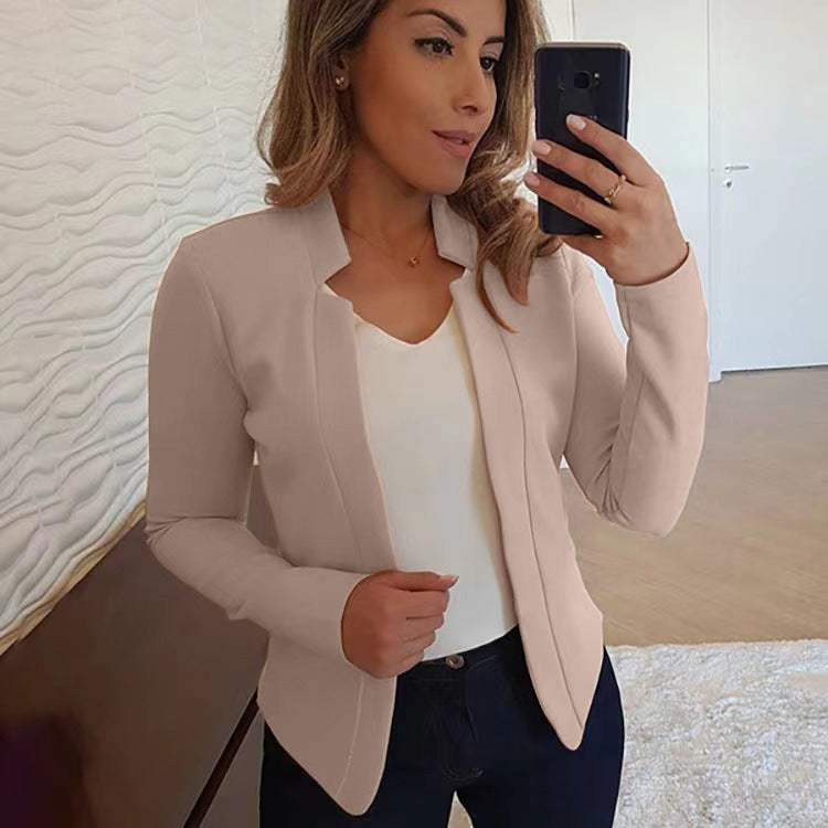 Women's solid color cardigan jacket