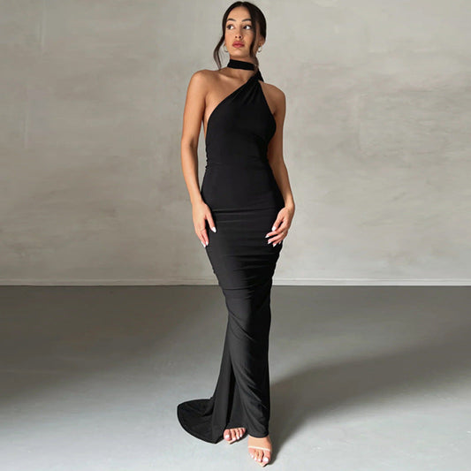 Ruched Slim Fit One-Shoulder Formal Dress