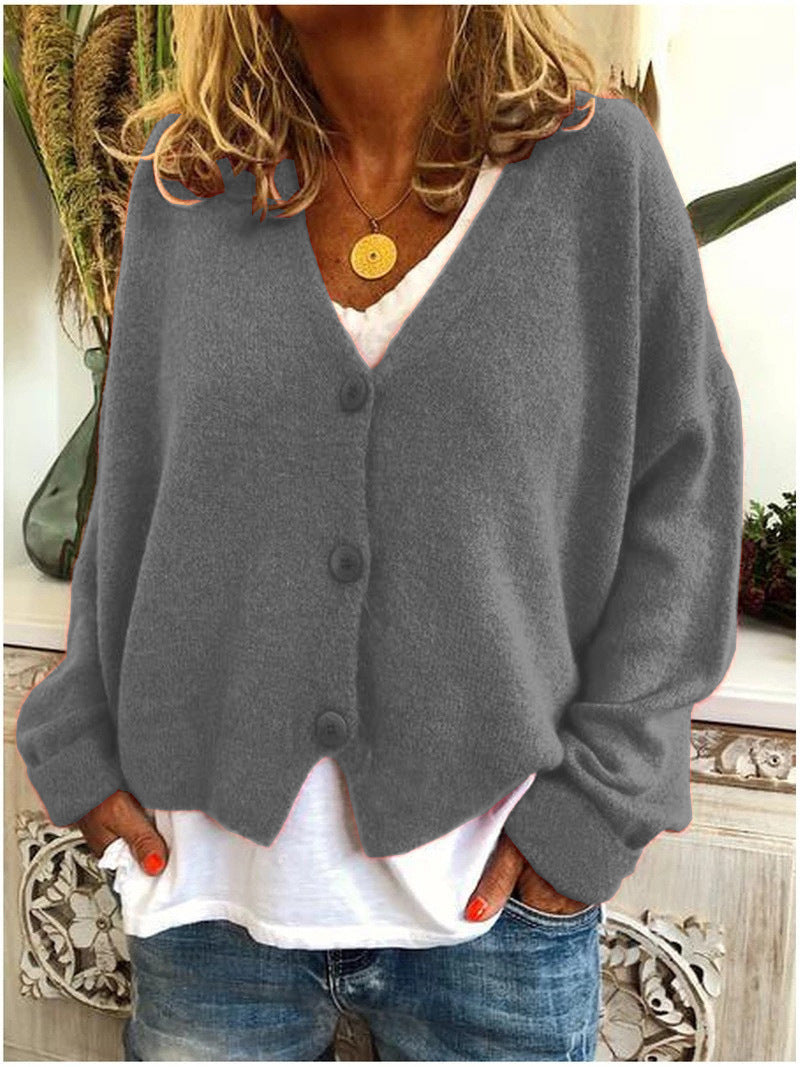 Cozy Women's V-Neck Button-Front Cardigan