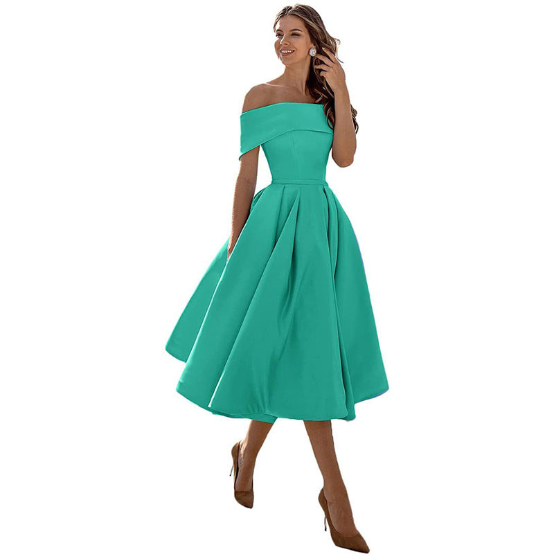 Elegant Off-Shoulder A-Line Dress