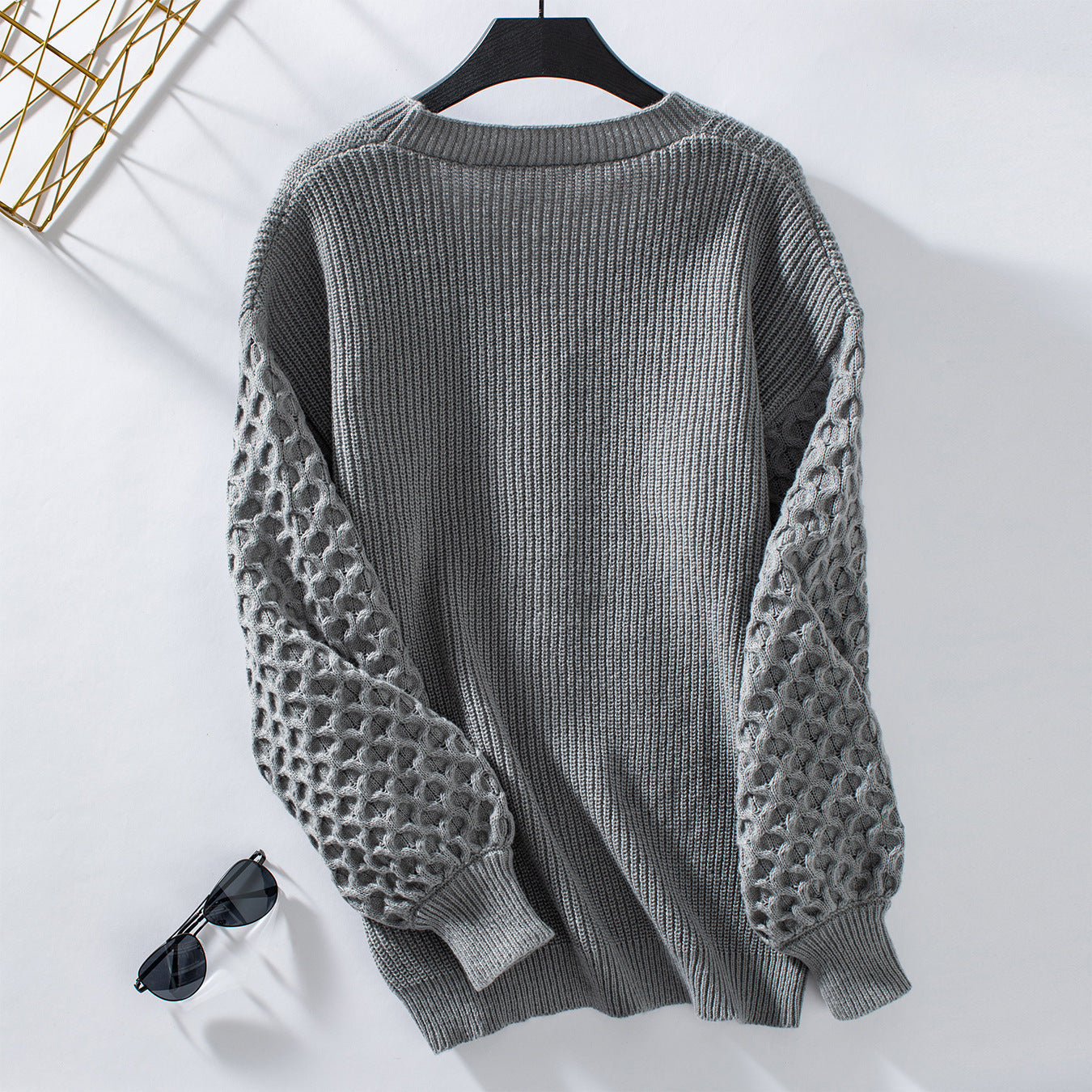 Women's knitted v neck cardigan