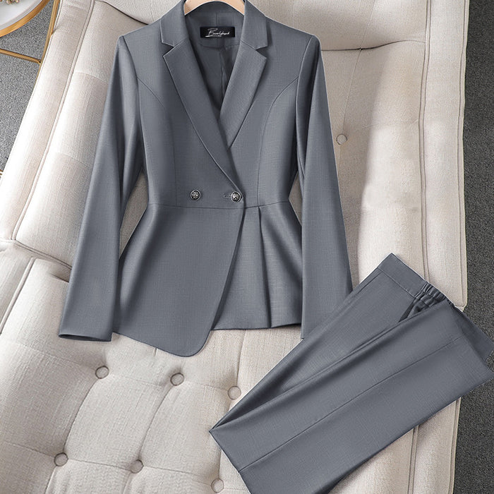 Women’s Pantsuit - Tailored Fit Blazer & High-Waisted Trousers - Formal Business Wear