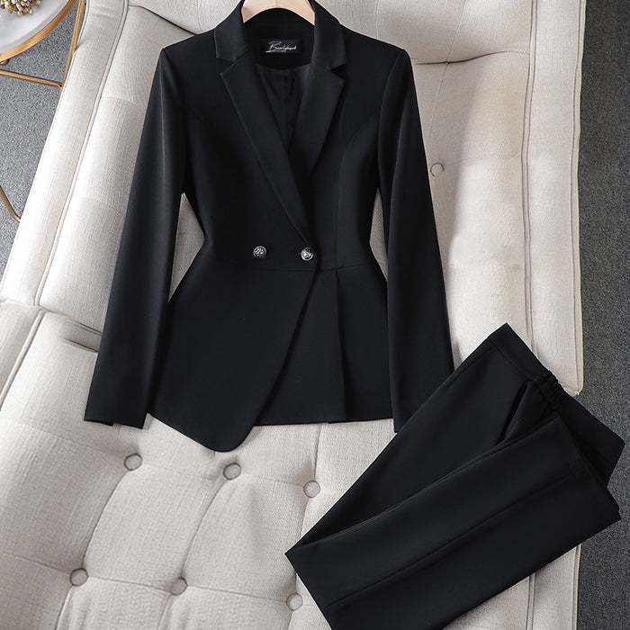 Women’s Pantsuit - Tailored Fit Blazer & High-Waisted Trousers - Formal Business Wear