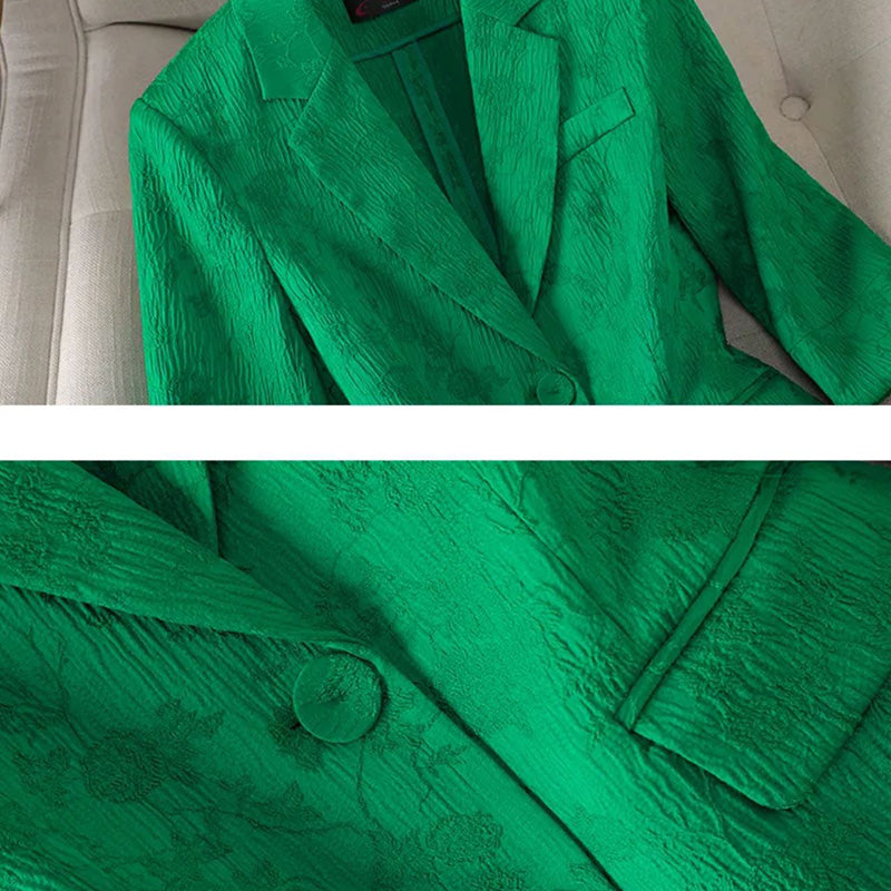 Tailored Three-Quarter Sleeve Blazer and Pants Set