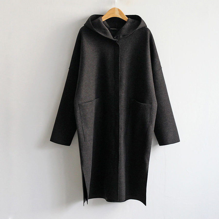 Women's knee-length hooded coat