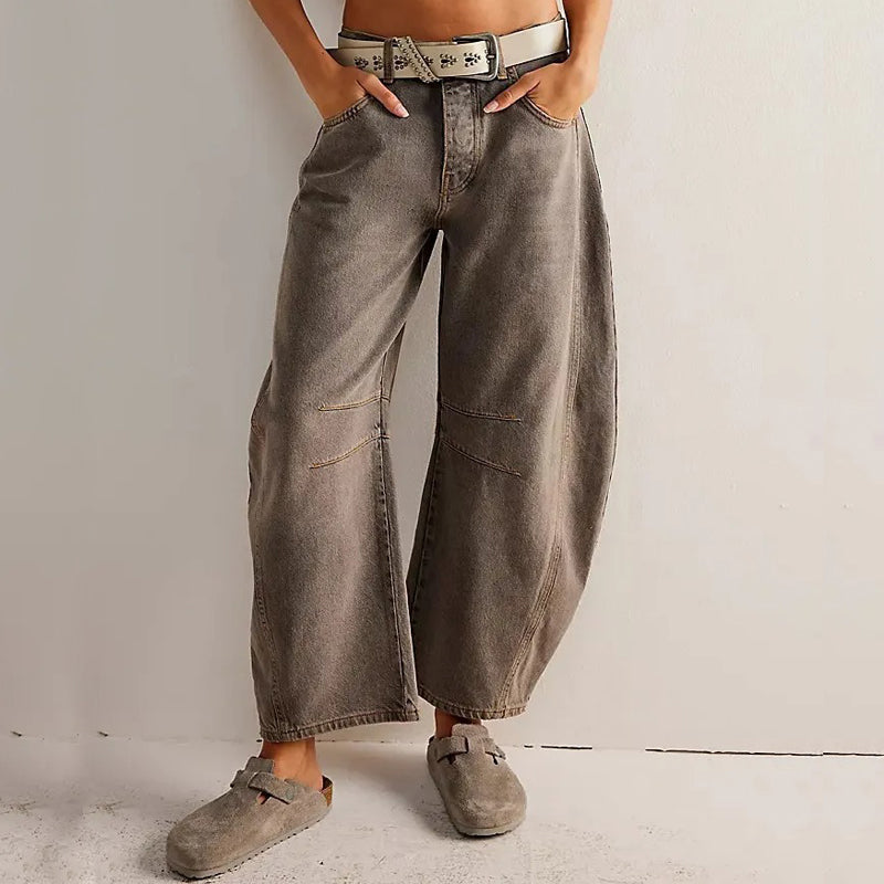 Relaxed Fit High-Waisted Wide-Leg Jeans