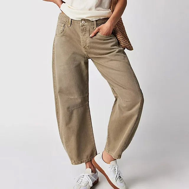 Relaxed Fit High-Waisted Wide-Leg Jeans