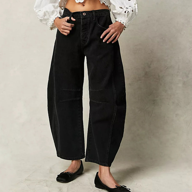 Relaxed Fit High-Waisted Wide-Leg Jeans