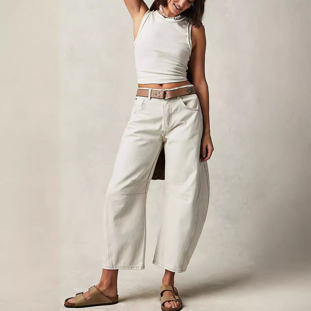 Relaxed Fit High-Waisted Wide-Leg Jeans
