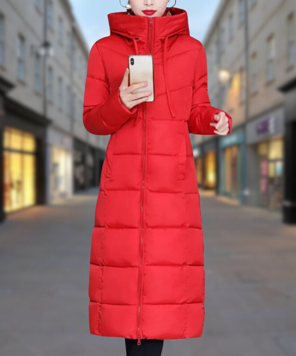 Women's long winter cotton-padded jacket mid-length thick down coat