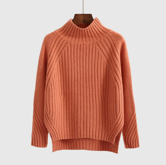 Twist Hem Solid Color Pullover Sweater