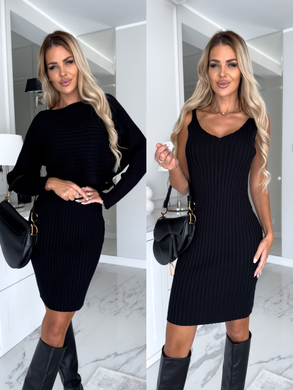 Women's sleeveless dress with matching sweater