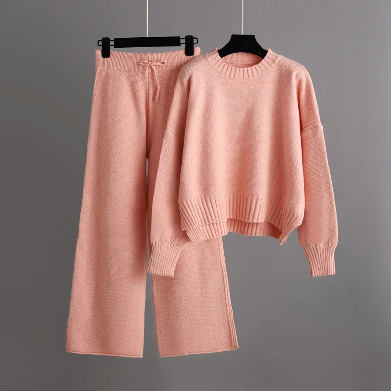 Olga - 2-Piece Cozy Set - Soft Knit Sweater and Wide-Leg Pants for Relaxed Comfort