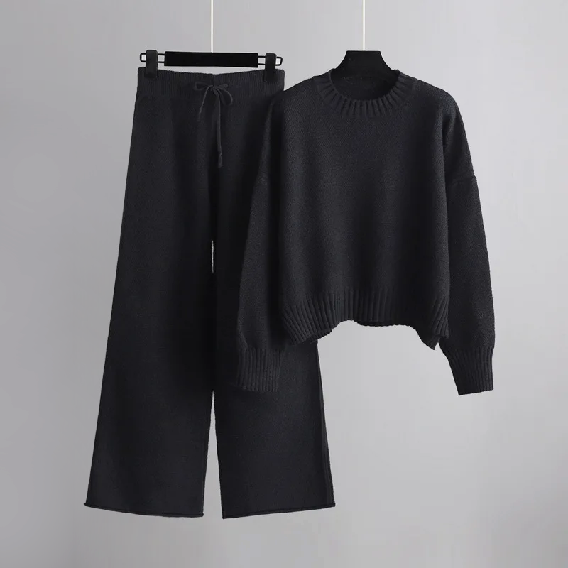 Olga - 2-Piece Cozy Set - Soft Knit Sweater and Wide-Leg Pants for Relaxed Comfort