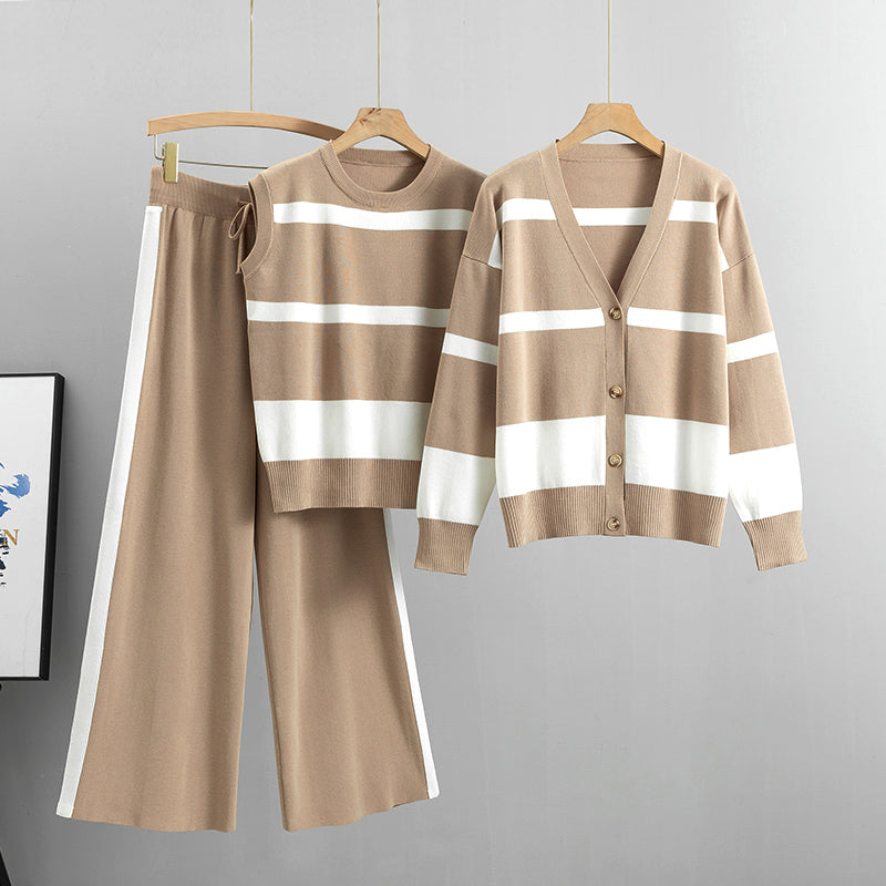 Casual Wide-Leg 3-Piece Sleeveless Top Set